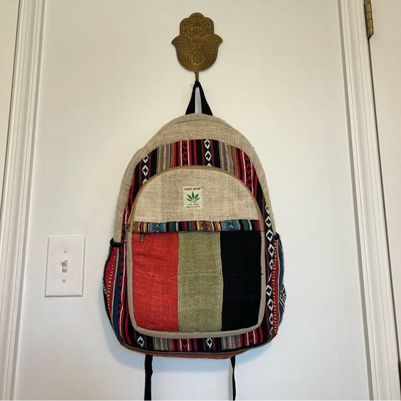 pure hemp backpack with hippie colorway - Picture 10 of 10